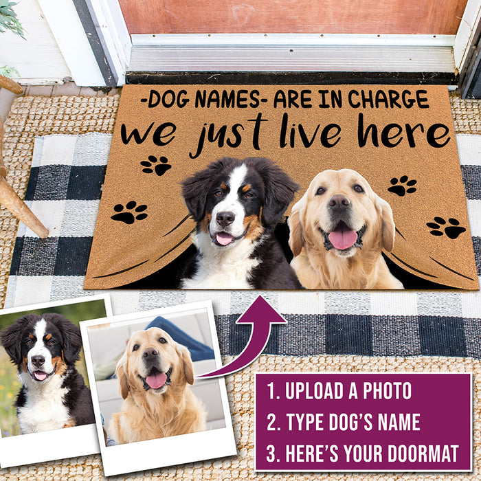 Dog is in Charge Personalized Doormat